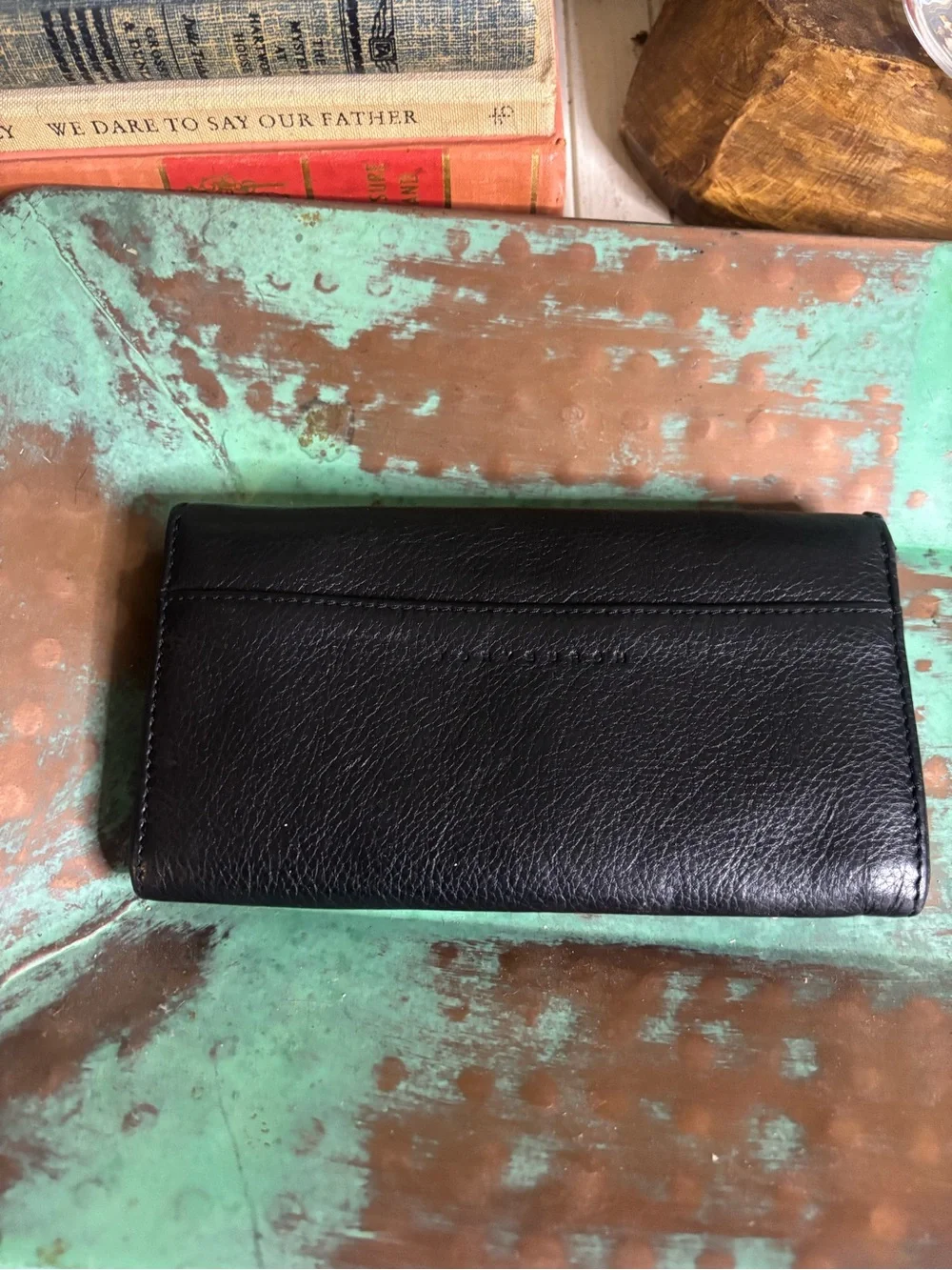 Tory Burch Black Leather Key & Card Holder Wallet